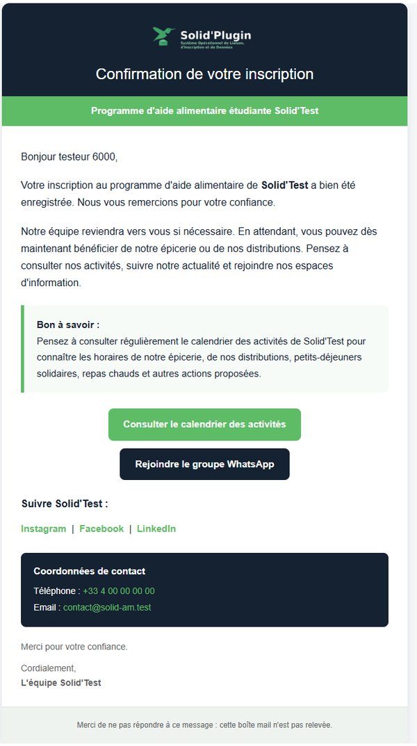 E-mail : Inscription