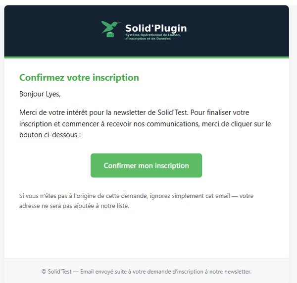E-mail : Newsletter - double opt-in