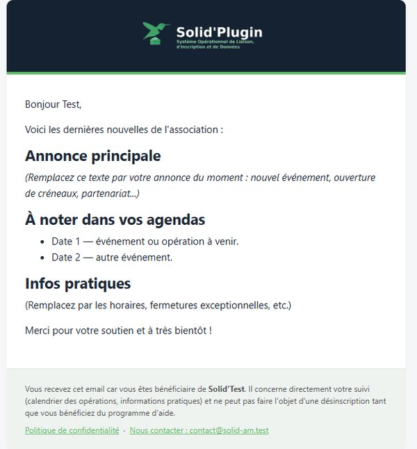 E-mail : Campagne newsletter
