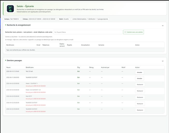 Back-office : Saisie en distribution